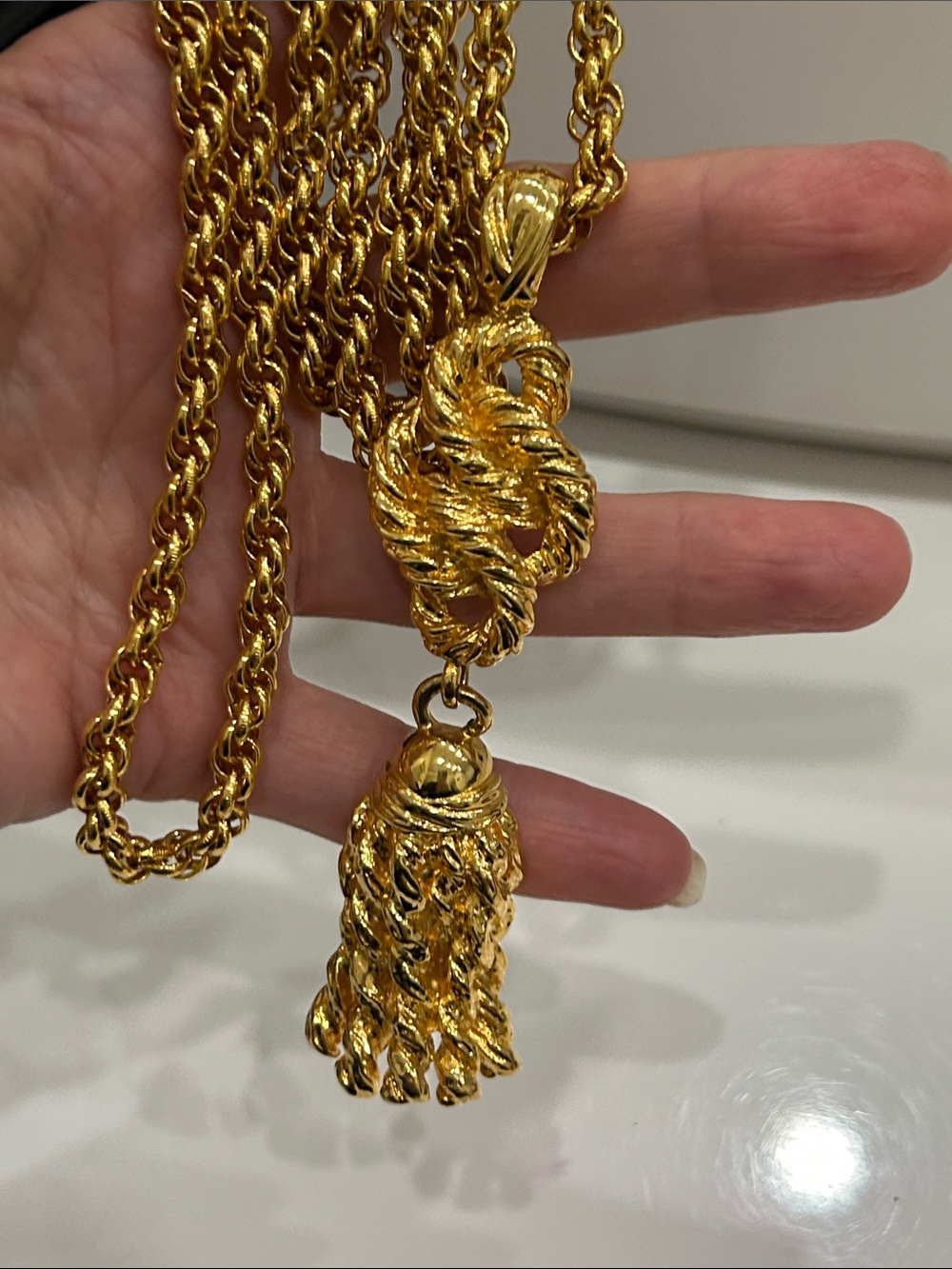 Ivanka Trump Gold Rope Knot Tassel Necklace